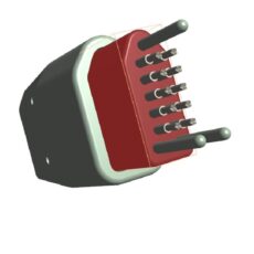 model 3D złącza technicznego (CAD)- projekt komputerowy konektora z wielopinowym układem w 3D do wydruku lub analizy konstrukcyjnej-promocjepolska