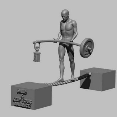 projekt „Keep Your Balance” w 3D – koncepcyjna rzeźba cyfrowa przedstawiająca balans między siłą a równowagą 3D- promocjepolska